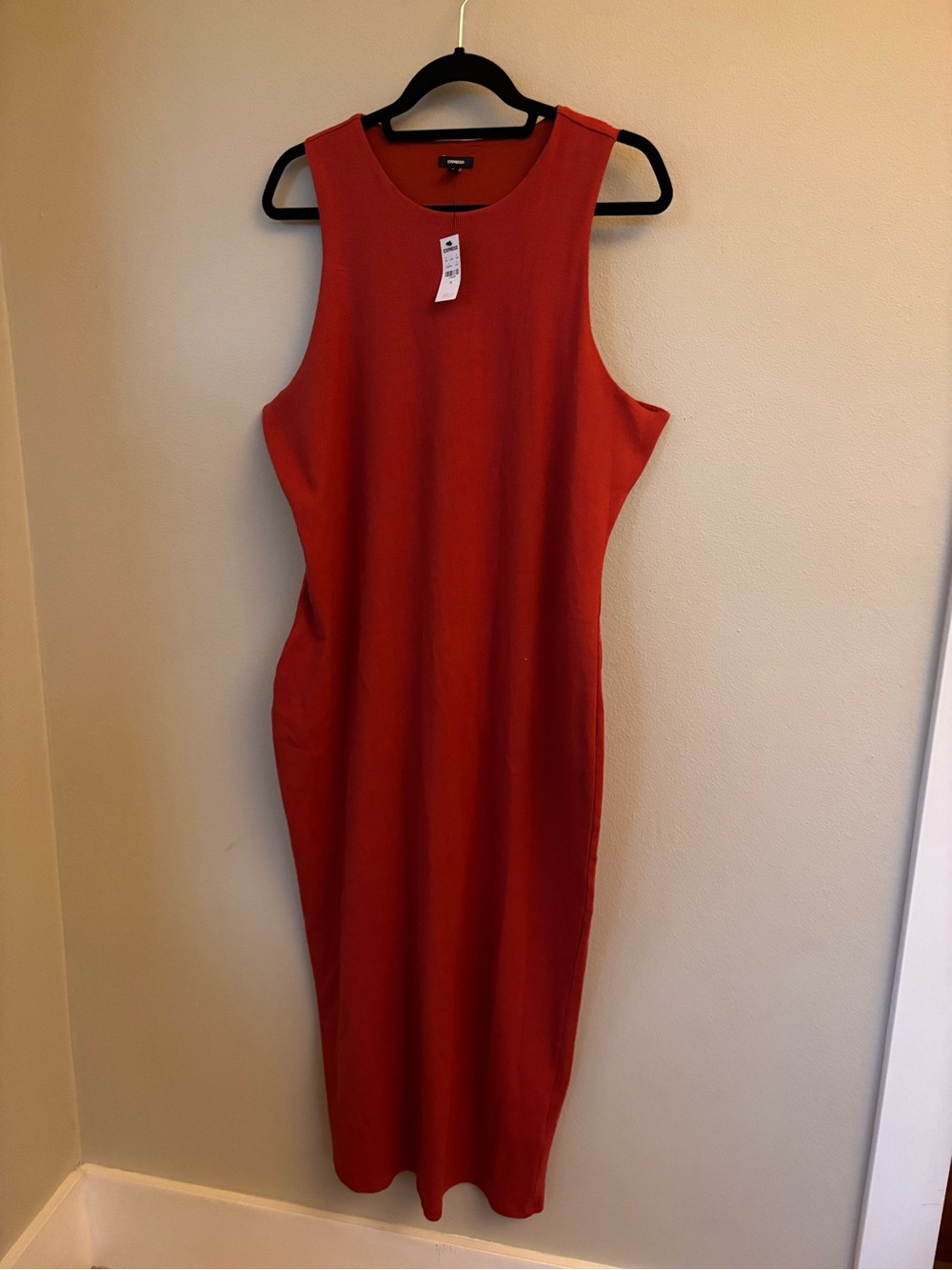 Express Red Sleeveless Midi Dress